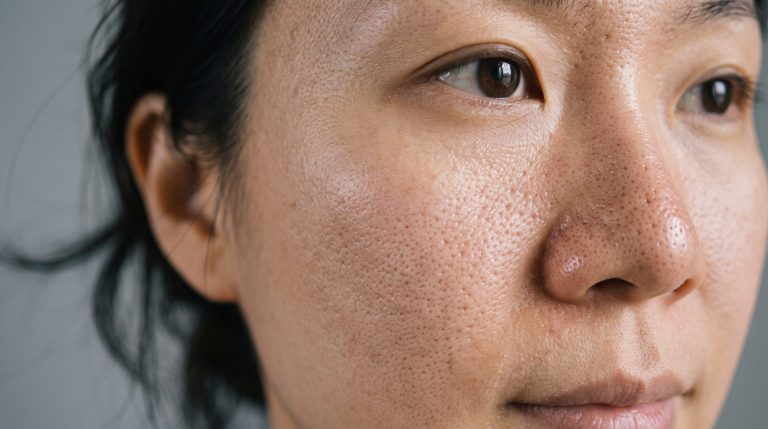 facial skin with large pores